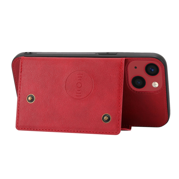 Double Buckle Card Slots PU+TPU Phone Case, For iPhone 14, For iPhone 14 Plus, For iPhone 14 Pro, For iPhone 14 Pro Max
