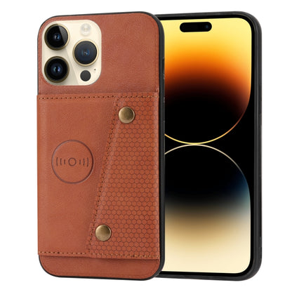 Double Buckle Card Slots PU+TPU Phone Case, For iPhone 14, For iPhone 14 Plus, For iPhone 14 Pro, For iPhone 14 Pro Max