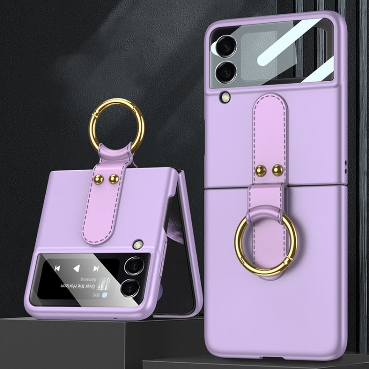 GKK Ultra-thin PC Full Coverage Phone Flip Case with Ring Holder, For Samsung Galaxy Z Flip4