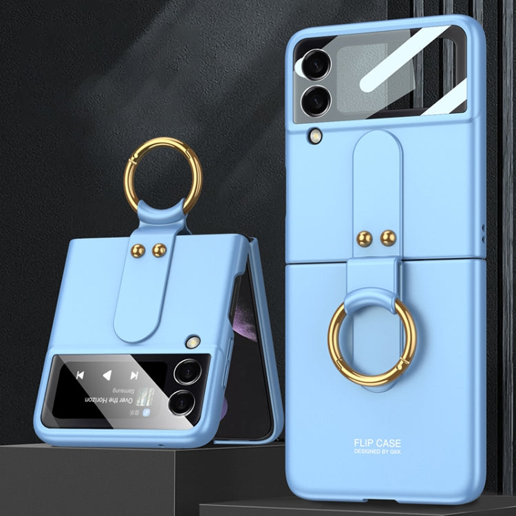 GKK Ultra-thin PC Full Coverage Phone Flip Case with Ring Holder, For Samsung Galaxy Z Flip4