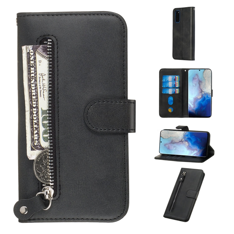 Fashion Calf Texture Zipper Horizontal Flip Leather Case with Stand & Card Slots & Wallet Function, For Galaxy S20 Ultra, For Galaxy S20, For Galaxy S20+