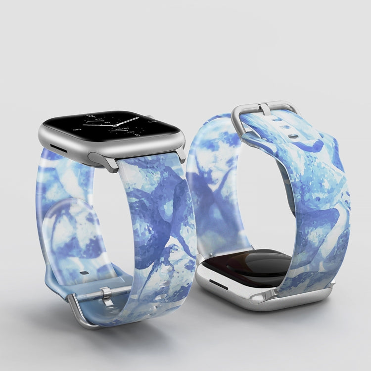 Frosted Translucent Silicone Watch Band For Apple Watch Series, 7 45mm / 6&SE&5&4 44mm / 3&2&1 42mm, 7 41mm / 6&SE&5&4 40mm / 3&2&1 38mm