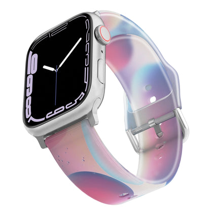 Frosted Translucent Silicone Watch Band For Apple Watch Series, 7 45mm / 6&SE&5&4 44mm / 3&2&1 42mm, 7 41mm / 6&SE&5&4 40mm / 3&2&1 38mm