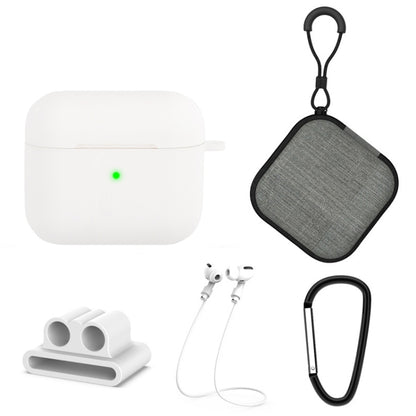 5 in 1 Silicone Earphone Protective Case + Earphone Bag + Earphones Buckle + Hook + Anti-lost Rope Set, For AirPods 3