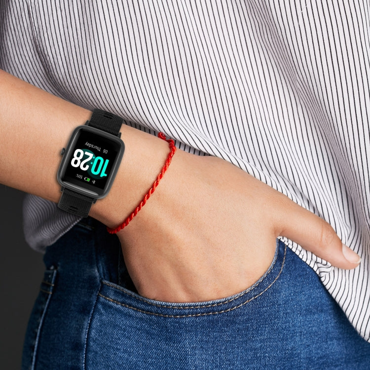 19mm Cross Textured Silicone Watch Band, For Xiaomi Haylou Solar LS01
