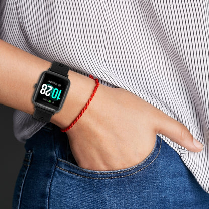 19mm Cross Textured Silicone Watch Band, For Xiaomi Haylou Solar LS01