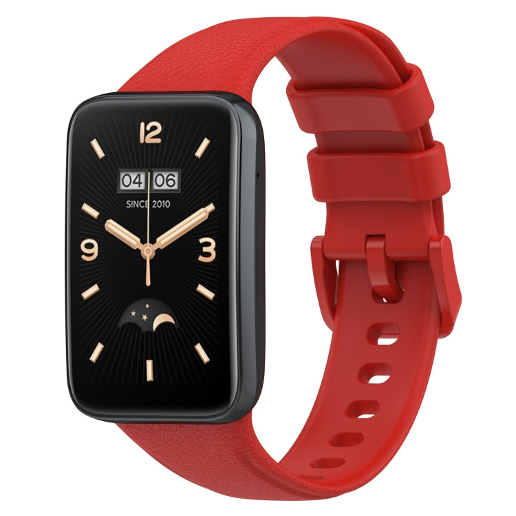 Litchi Texture Leather Watch Band, For Xiaomi Mi Band 7 Pro