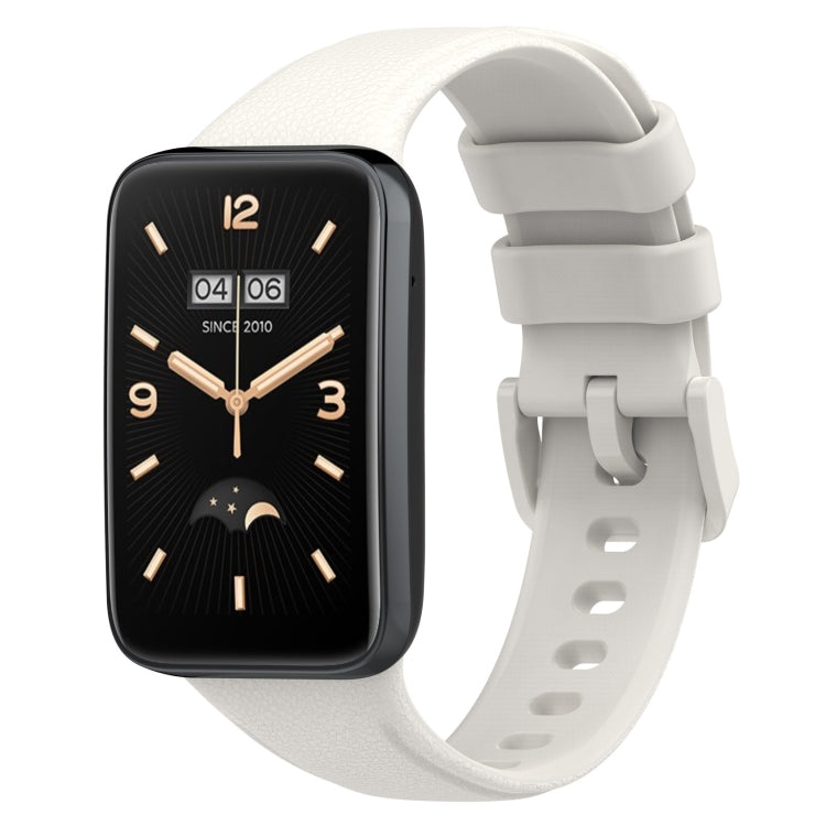 Litchi Texture Leather Watch Band, For Xiaomi Mi Band 7 Pro
