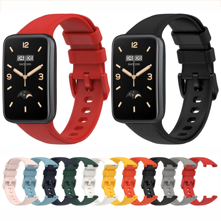 Litchi Texture Leather Watch Band, For Xiaomi Mi Band 7 Pro
