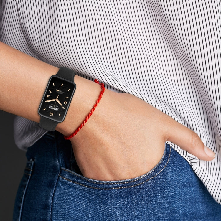 Litchi Texture Leather Watch Band, For Xiaomi Mi Band 7 Pro
