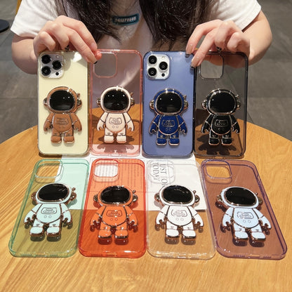 Plating Astronaut Holder TPU Phone Case, For iPhone 14, For iPhone 14 Plus, For iPhone 14 Pro, For iPhone 14 Pro Max, For iPhone 13, For iPhone 13 Pro