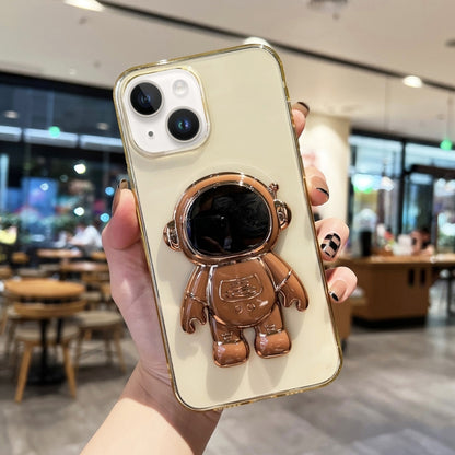 Plating Astronaut Holder TPU Phone Case, For iPhone 14, For iPhone 14 Plus, For iPhone 14 Pro, For iPhone 14 Pro Max, For iPhone 13, For iPhone 13 Pro