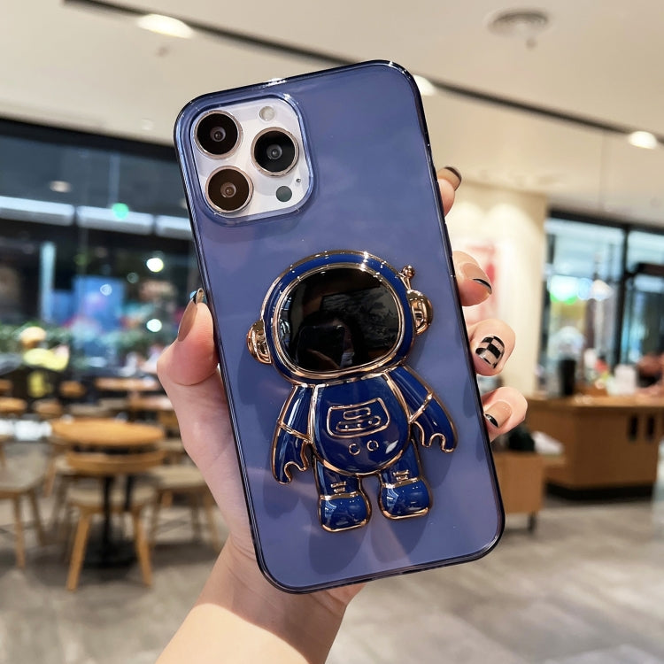 Plating Astronaut Holder TPU Phone Case, For iPhone 14, For iPhone 14 Plus, For iPhone 14 Pro, For iPhone 14 Pro Max, For iPhone 13, For iPhone 13 Pro