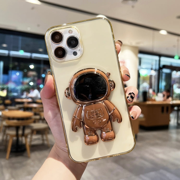 Plating Astronaut Holder TPU Phone Case, For iPhone 13 Pro Max, For iPhone 12, For iPhone 12 Pro, For iPhone 12 Pro Max, For iPhone 11, For iPhone 11 Pro Max