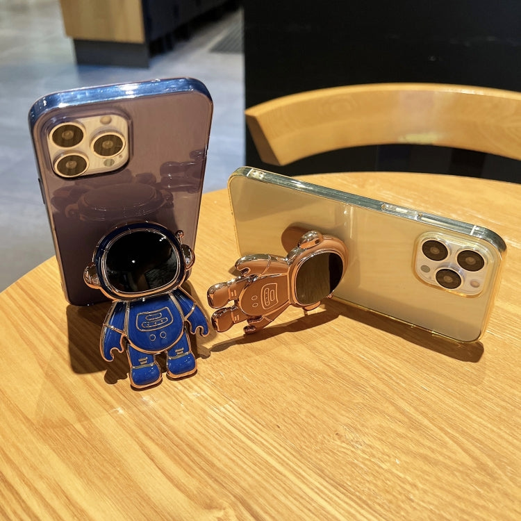 Plating Astronaut Holder TPU Phone Case, For iPhone 13 Pro Max, For iPhone 12, For iPhone 12 Pro, For iPhone 12 Pro Max, For iPhone 11, For iPhone 11 Pro Max