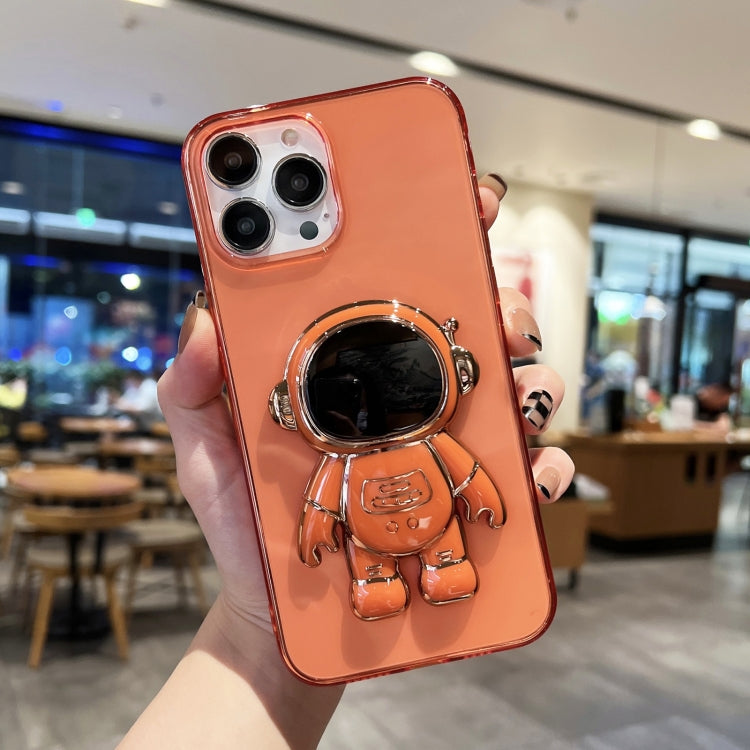 Plating Astronaut Holder TPU Phone Case, For iPhone 13 Pro Max, For iPhone 12, For iPhone 12 Pro, For iPhone 12 Pro Max, For iPhone 11, For iPhone 11 Pro Max