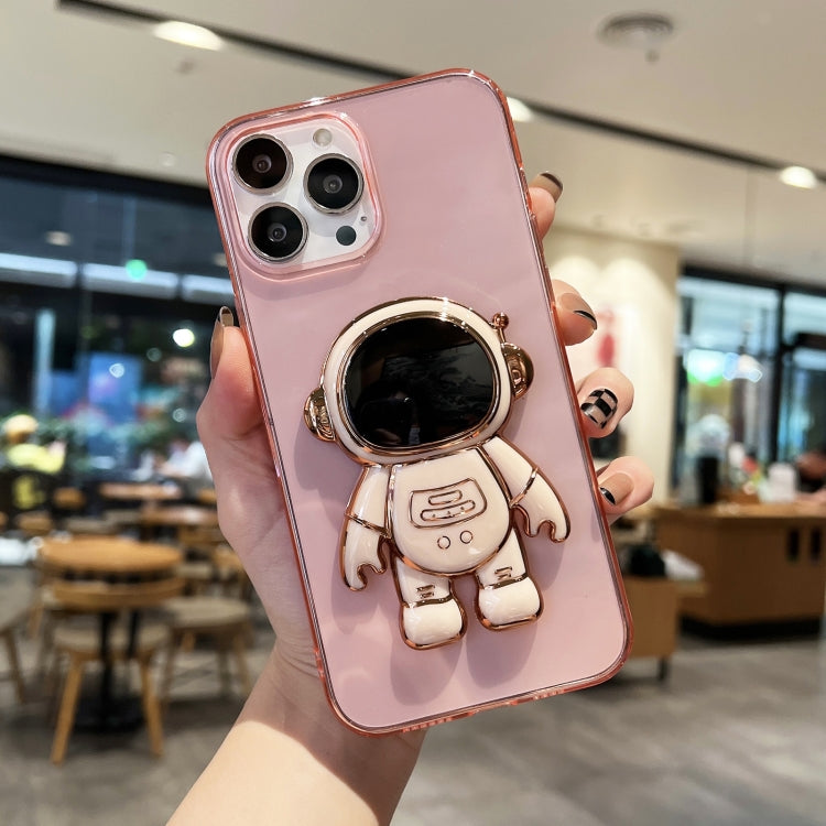 Plating Astronaut Holder TPU Phone Case, For iPhone 13 Pro Max, For iPhone 12, For iPhone 12 Pro, For iPhone 12 Pro Max, For iPhone 11, For iPhone 11 Pro Max