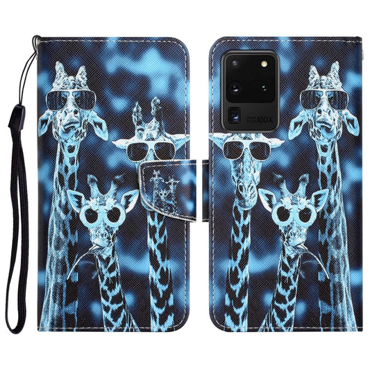 Colored Drawing Leather Phone Case, For Samsung Galaxy S20 Ultra, For Samsung Galaxy S21 5G, For Samsung Galaxy S21 FE 5G