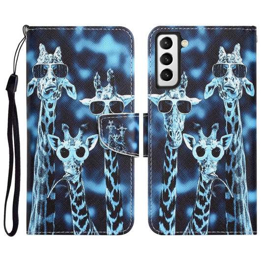 Colored Drawing Leather Phone Case, For Samsung Galaxy S22+ 5G, For Samsung Galaxy S22 Ultra 5G, For Samsung Galaxy A01