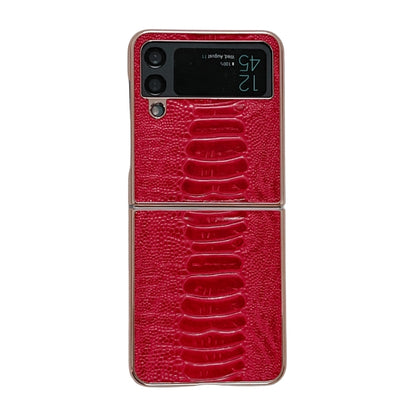 Genuine Leather Weilai Series Nano Electroplating Phone Case, For Samsung Galaxy Z Flip4 5G, For Samsung Galaxy Z Flip3 5G