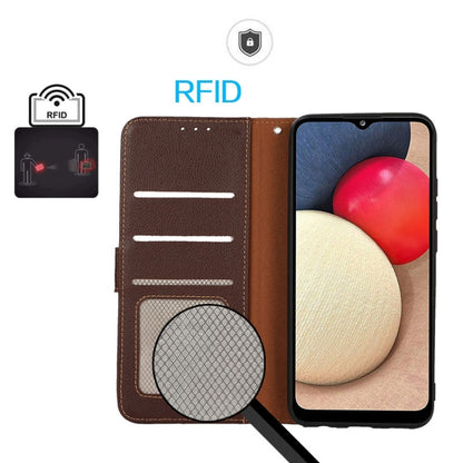 KHAZNEH Litchi Texture Leather RFID Phone Case, For Nokia G400, For Sony Xperia 5 IV, For Samsung Galaxy A04 4G