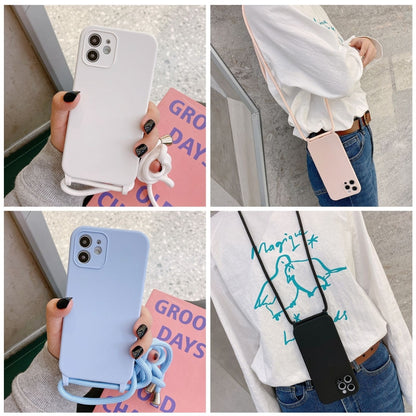 Crossbody Lanyard Liquid Silicone Case, For iPhone 14, For iPhone 14 Plus, For iPhone 14 Pro