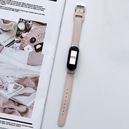 8-buckle Leather Watch Band, For Xiaomi Mi Band 3 / 4, For Xiaomi Mi Band  5 / 6, For Xiaomi Mi Band 7