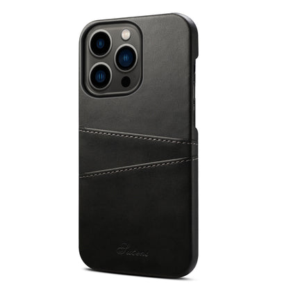Suteni Calf Texture Card Slots Phone Case, For iPhone 14, For iPhone 14 Plus, For iPhone 14 Pro, For iPhone 14 Pro Max