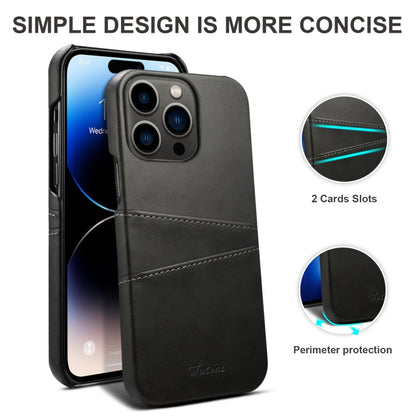 Suteni Calf Texture Card Slots Phone Case, For iPhone 14, For iPhone 14 Plus, For iPhone 14 Pro, For iPhone 14 Pro Max