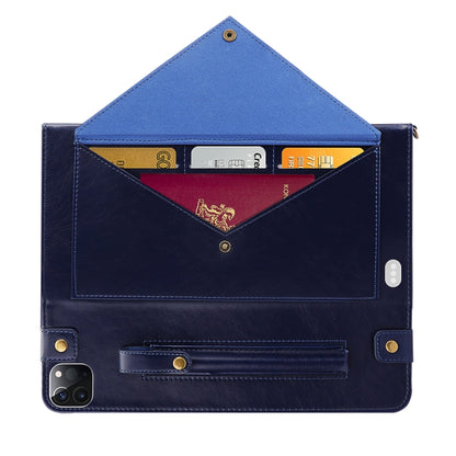 Envelope Horizontal Flip PU Leather Case with Card Slots & Pen Slots & Holder & Wallet & Photo Frame & Shoulder Strap, For iPad Pro 11 2021 / 2020, For iPad Pro 12.9 2021 / 2020