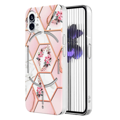 Electroplating Marble Flower Pattern TPU Phone Case, For Samsung Galaxy Z Flip4, For Nothing Phone 1