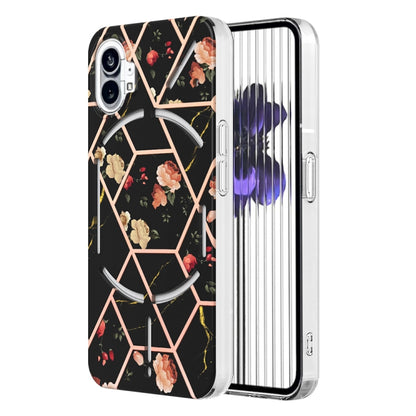 Electroplating Marble Flower Pattern TPU Phone Case, For Samsung Galaxy Z Flip4, For Nothing Phone 1