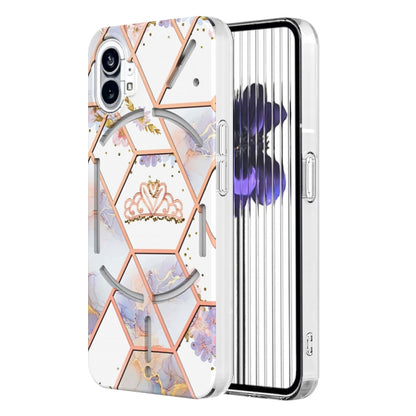 Electroplating Marble Flower Pattern TPU Phone Case, For Samsung Galaxy Z Flip4, For Nothing Phone 1
