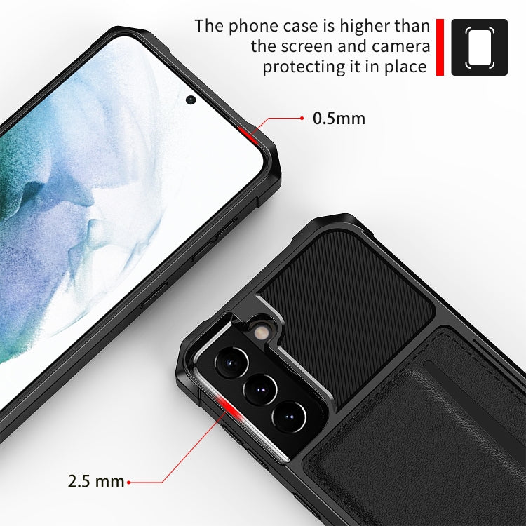 ZM02 Card Slot Holder Phone Case, For Samsung Galaxy S22 5G, For Samsung Galaxy S22+ 5G, For Samsung Galaxy S22 Ultra 5G, For Samsung Galaxy S21 5G, For Samsung Galaxy S21 FE 5G, For Samsung Galaxy S21+ 5G, For Samsung Galaxy S21 Ultra 5G              ...