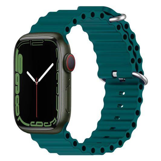 Ocean Silicone Watch Band, For Apple Watch Series 8&7 41mm, For Apple Watch Series 8&7 41mm / SE 2&6&SE&5&4 40mm, For Apple Watch Series 9&8&7 41mm / SE 3& SE 2&6&SE&5&4 40mm