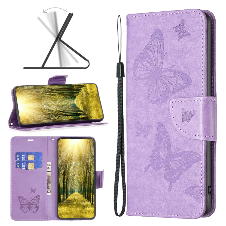 Two Butterflies Embossing Leather Phone Case, For vivo Y35/Y22, For Xiaomi Redmi A1/A1+, For Samsung Galaxy A04 4G, For Samsung Galaxy A23e 5G
