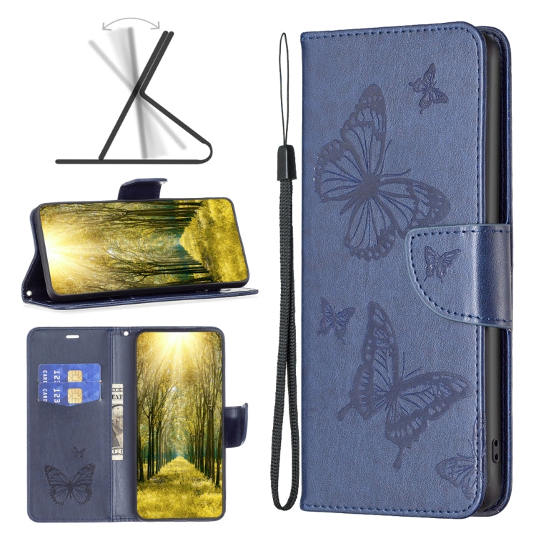 Two Butterflies Embossing Leather Phone Case, For vivo Y35/Y22, For Xiaomi Redmi A1/A1+, For Samsung Galaxy A04 4G, For Samsung Galaxy A23e 5G