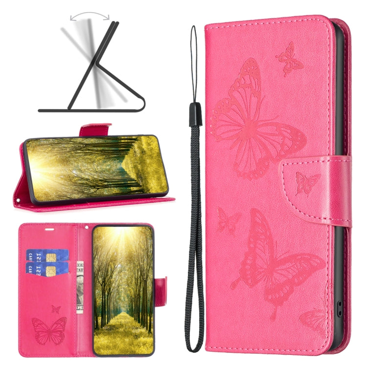 Two Butterflies Embossing Leather Phone Case, For vivo Y35/Y22, For Xiaomi Redmi A1/A1+, For Samsung Galaxy A04 4G, For Samsung Galaxy A23e 5G