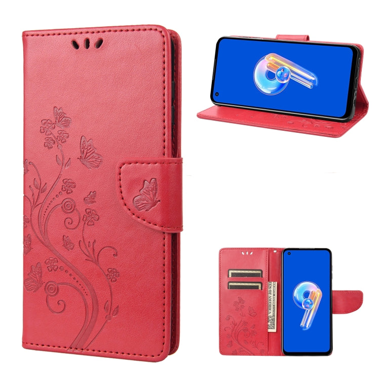 Butterfly Flower Pattern Flip Leather Phone Case, For Motorola Moto G42, For OnePlus 10T, For Samsung Galaxy A04, For Asus Zenfone 9
