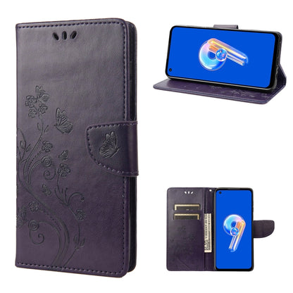 Butterfly Flower Pattern Flip Leather Phone Case, For Motorola Moto G42, For OnePlus 10T, For Samsung Galaxy A04, For Asus Zenfone 9