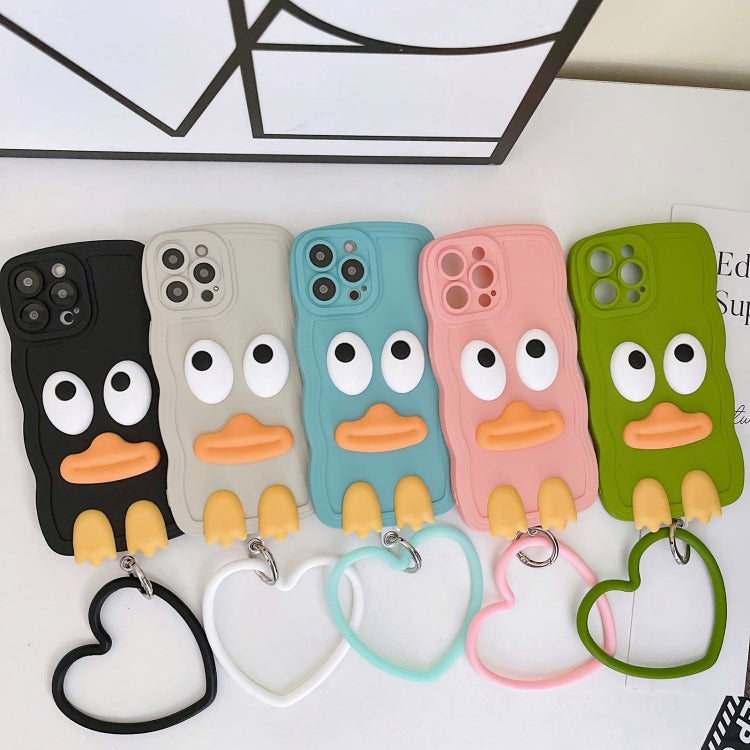 Wave Edge Big Duck Silicone Phone Case with Wristband, For iPhone 12 Pro Max, For iPhone 11, For iPhone 11 Pro, For iPhone 11 Pro Max, For iPhone 13 mini