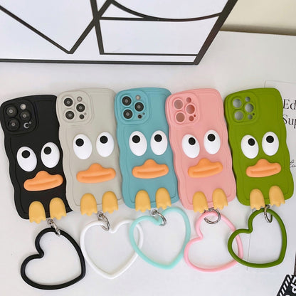 Wave Edge Big Duck Silicone Phone Case with Wristband, For iPhone 12 Pro Max, For iPhone 11, For iPhone 11 Pro, For iPhone 11 Pro Max, For iPhone 13 mini