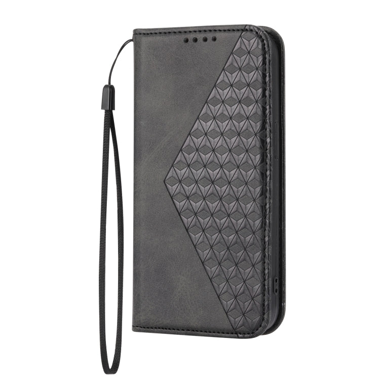 Cubic Grid Calf Texture Magnetic Closure Leather Phone Case, For iPhone 14, For iPhone 14 Plus, For iPhone 14 Pro, For iPhone 14 Pro Max, For iPhone 13 mini, For iPhone 13, For iPhone 13 Pro, For iPhone 13 Pro Max