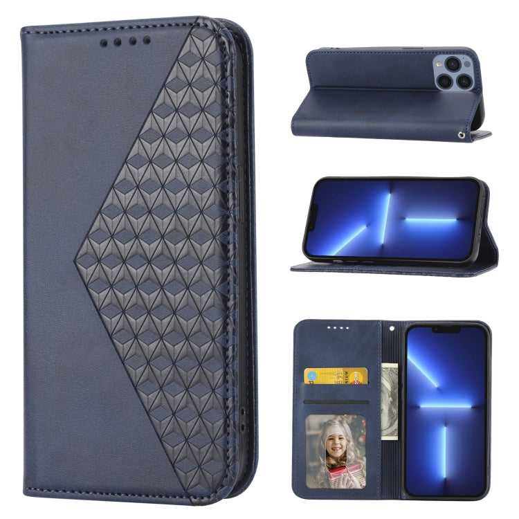 Cubic Grid Calf Texture Magnetic Closure Leather Phone Case, For iPhone 12 mini, For iPhone 12 / 12 Pro, For iPhone 12 Pro Max, For iPhone 11, For iPhone 11 Pro, For iPhone 11 Pro Max, For iPhone X / XS, For iPhone XR