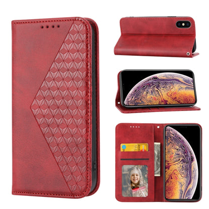 Cubic Grid Calf Texture Magnetic Closure Leather Phone Case, For iPhone XS Max, For iPhone SE 2022 / SE 2020 / 7 / 8, For iPhone 7 Plus / 8 Plus