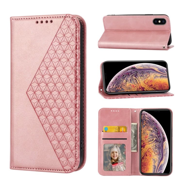 Cubic Grid Calf Texture Magnetic Closure Leather Phone Case, For iPhone XS Max, For iPhone SE 2022 / SE 2020 / 7 / 8, For iPhone 7 Plus / 8 Plus