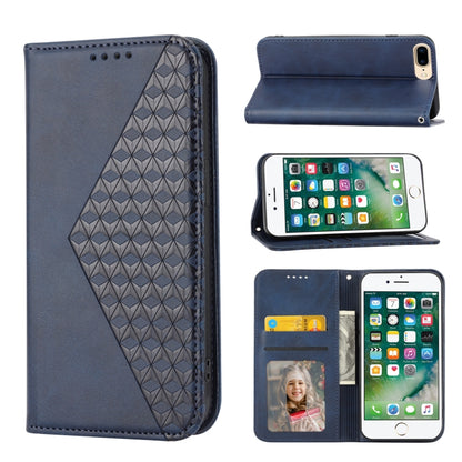 Cubic Grid Calf Texture Magnetic Closure Leather Phone Case, For iPhone XS Max, For iPhone SE 2022 / SE 2020 / 7 / 8, For iPhone 7 Plus / 8 Plus
