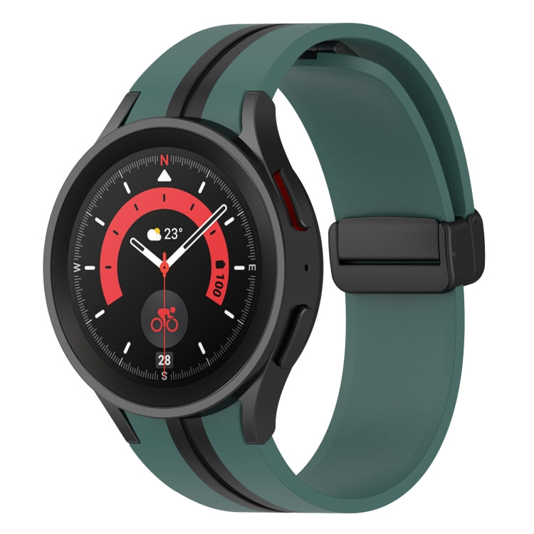 Two-color Stripe Silicone Watch Band, For Samsung Galaxy Watch5 Pro