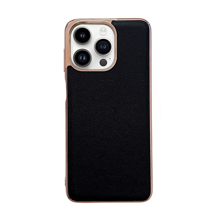 Waves Series Nano Electroplating Genuine Leather Phone Case, For iPhone 14 Pro, For iPhone 14 Pro Max, For iPhone 13 Pro, For iPhone 13 Pro Max, For Samsung Galaxy Z Flip4