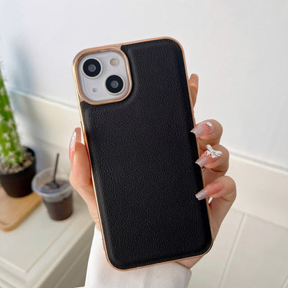 Waves Series Nano Electroplating Genuine Leather Phone Case, For iPhone 14 Pro, For iPhone 14 Pro Max, For iPhone 13 Pro, For iPhone 13 Pro Max, For Samsung Galaxy Z Flip4